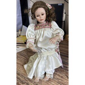 Vintage Ashton-Drake Galleries Serenity Doll Hand Painted With Tag & Stand
